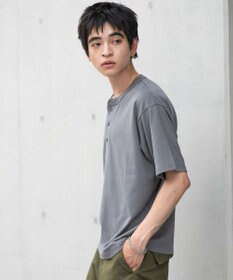 WEGO 【ユニセックス着用ITEM/MLサイズ展開】リラックスフィットヘンリーネックT（SS）