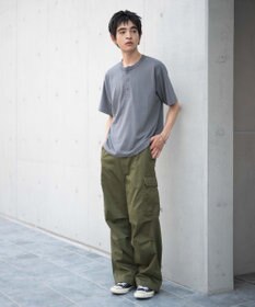 WEGO 【ユニセックス着用ITEM/MLサイズ展開】リラックスフィットヘンリーネックT（SS）