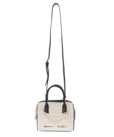 Maison de FLEUR チャーム付きキャンバスボストンバッグ