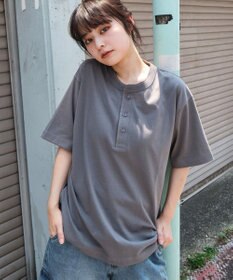 WEGO 【ユニセックス着用ITEM/MLサイズ展開】リラックスフィットヘンリーネックT（SS）