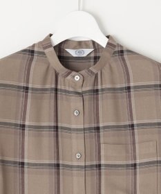 J.PRESS LADIES 【洗える】ハイツイストチェック バンドカラー ブラウス