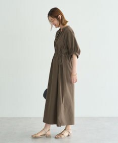 YECCA VECCA <<UVカット>>ドロストギャザー袖ワンピース