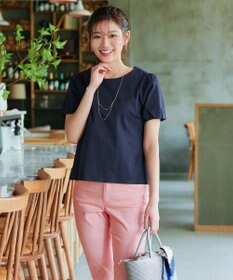 Tiaclasse 【UVケア・接触冷感】“あまラク” タックパフスリーブカットソートップス