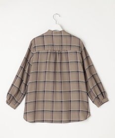 J.PRESS LADIES 【洗える】ハイツイストチェック バンドカラー ブラウス