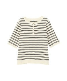 earth music&ecology ヘンリーネック半袖ニットプルオーバー