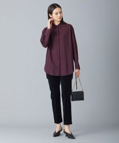 ICB 【洗える】トリアセコットンシアー ロングシャツ