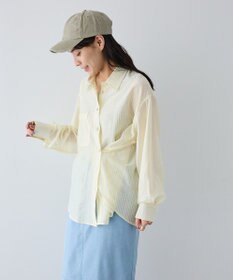 CRAFT STANDARD BOUTIQUE 【2点SET】スカーフ付きシアーストライプシャツ