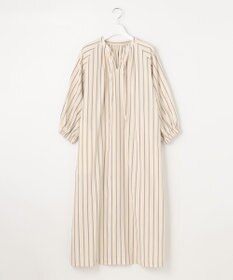 23区 【SLOW/洗える】コットンナイロンストライプ カフタン ワンピース