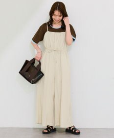 Green Parks 胸元バルーンワイドシルエットサロペット
