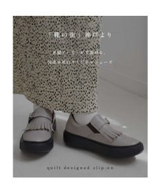 Pointer 日本製 本革フリンジ付き厚底ローファー