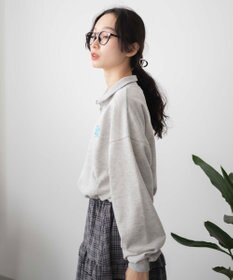 WEGO 【新色追加】ドロストデザインハーフZIPスウェット