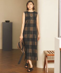 自由区 【再入荷・昨年ご好評】ブロンズチェックジャガード ワンピース