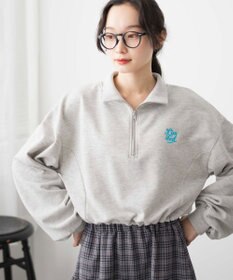 WEGO 【新色追加】ドロストデザインハーフZIPスウェット