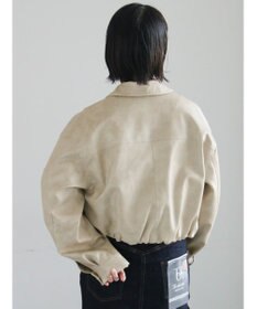 Te chichi フェイクレザークロップドブルゾン