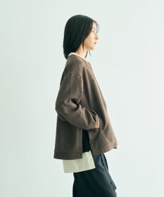 YECCA VECCA サイドプリーツノーカラーブルゾン