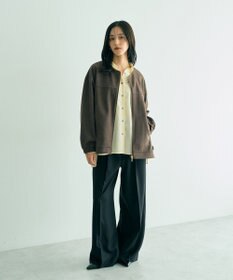 YECCA VECCA サイドプリーツノーカラーブルゾン