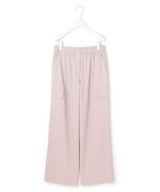 ICB 【洗える】ウォームサテン ワイドストレートカーゴパンツ