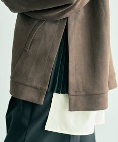 YECCA VECCA サイドプリーツノーカラーブルゾン