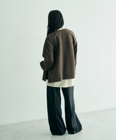 YECCA VECCA サイドプリーツノーカラーブルゾン