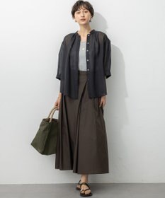 23区 【洗える】シアービエラ タックデザイン ブラウス