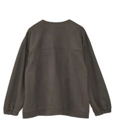 YECCA VECCA サイドプリーツノーカラーブルゾン