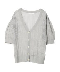 Green Parks すかし柄コンパクトシアーカーディガン