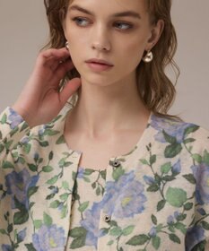 GRACE CONTINENTAL ローズプリントニットカーディガン