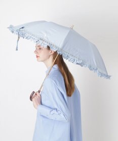 MOONBAT 【遮光/晴雨兼用日傘】POLO RALPH LAUREN（ポロラルフローレン） 折りたたみ日傘 エンブフリル 遮熱 UV