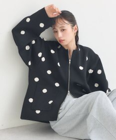 earth music&ecology 【予約】ダブルジップドットカーディガン