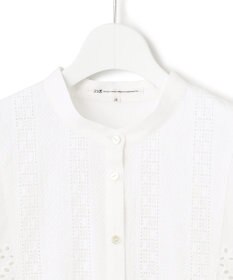 23区 L 【洗える】コットンエンブロイダリー クロップド ブラウス