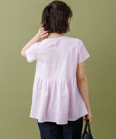 組曲 【ご好評により新色追加/WEB限定】プレーティング天竺ビスチェ風ティアード Tシャツ