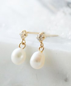 Phoebe 【K10】エリプスパールビジューピアス