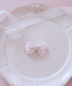 Maison de FLEUR ピンクマニアグログランリボンパールクリップ