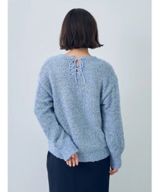 YECCA VECCA レースアップリボンヤーンニット