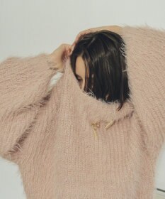 YECCA VECCA ラメシャギーボートネックニット