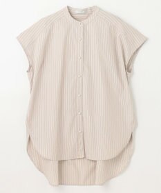 ANY 【洗濯機可】ラメストライプ半袖シャツブラウス