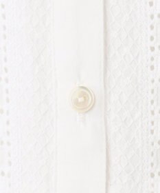 23区 L 【洗える】コットンエンブロイダリー クロップド ブラウス