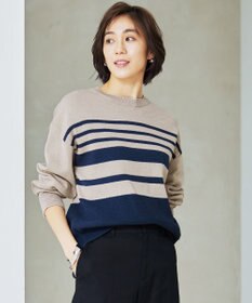 自由区 【洗える】コットンポリミドルゲージ ニット