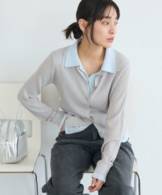 CRAFT STANDARD BOUTIQUE レイヤードポロ衿カーディガン