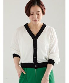 Te chichi 14G綿ポリVネックカーディガン