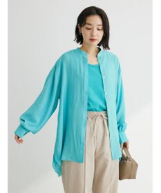 Green Parks バンドカラーシアーシャツ