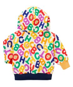 MIKI HOUSE HOT BISCUITS 【80-120cm】 ロゴ総柄 スウェットフーディ