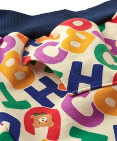 MIKI HOUSE HOT BISCUITS 【80-120cm】 ロゴ総柄 スウェットフーディ