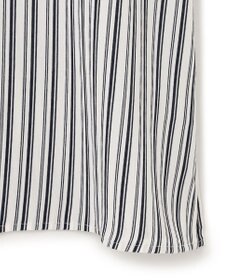 23区 【洗える】ランダムストライププリント キーネック ブラウス