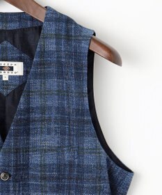 JOSEPH ABBOUD 【イタリア素材/軽量/ストレッチ】サマーツィードジャージープリントベスト