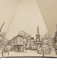 MOONBAT 【遮光100%/収納バッグ付き】SOLFEGE MODE  晴雨兼用 折りたたみ日傘 街並プリント