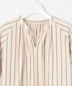 23区 【SLOW/洗える】コットンナイロンストライプ カフタン ワンピース