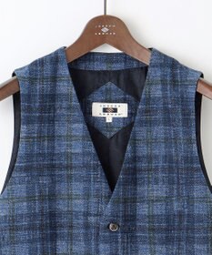 JOSEPH ABBOUD 【イタリア素材/軽量/ストレッチ】サマーツィードジャージープリントベスト