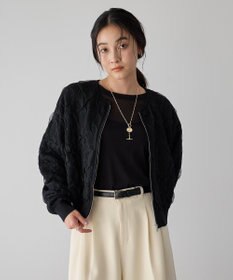 YECCA VECCA ふくれジャガードニットブルゾン