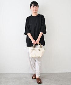 Hekhèr Le Style de Vie 【日本製 / 2WAY】コットンキャンバス×シュリンクレザー ノットハンドバッグ medium
